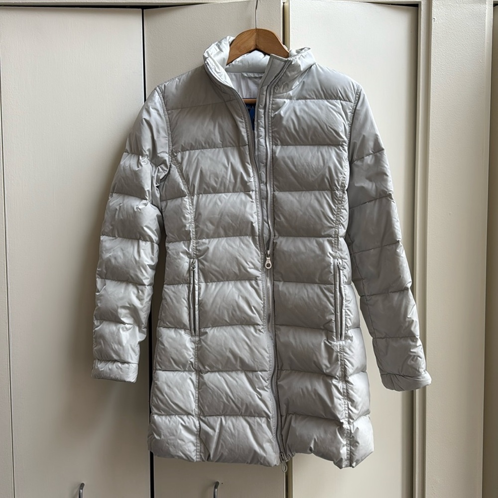Martin & Osa White Down Italian Nylon Parka Fits Size 8